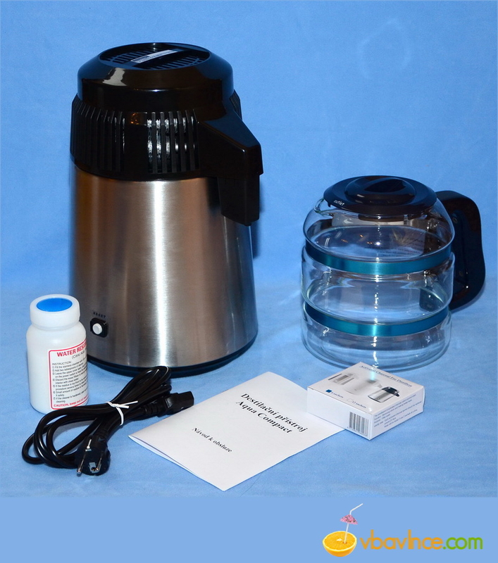 AQUA Compact II - chrom - nejprodávanější destilační přístroj se skleněnou nádobou na vodu